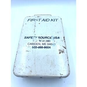 Vintage First Aid Kit Never Been Opened Or Used Metal Box USA